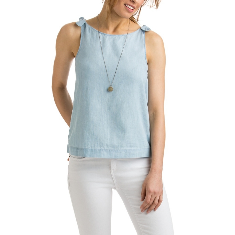 NWOT Vineyard Vines Tie Shoulder Chambray Tank